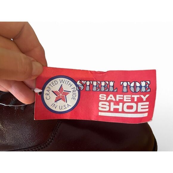 Steel Toe Safety Shoes 11 Welted Oxblood Leather Oxfords Men's Sz Made In USA - Picture 6 of 9